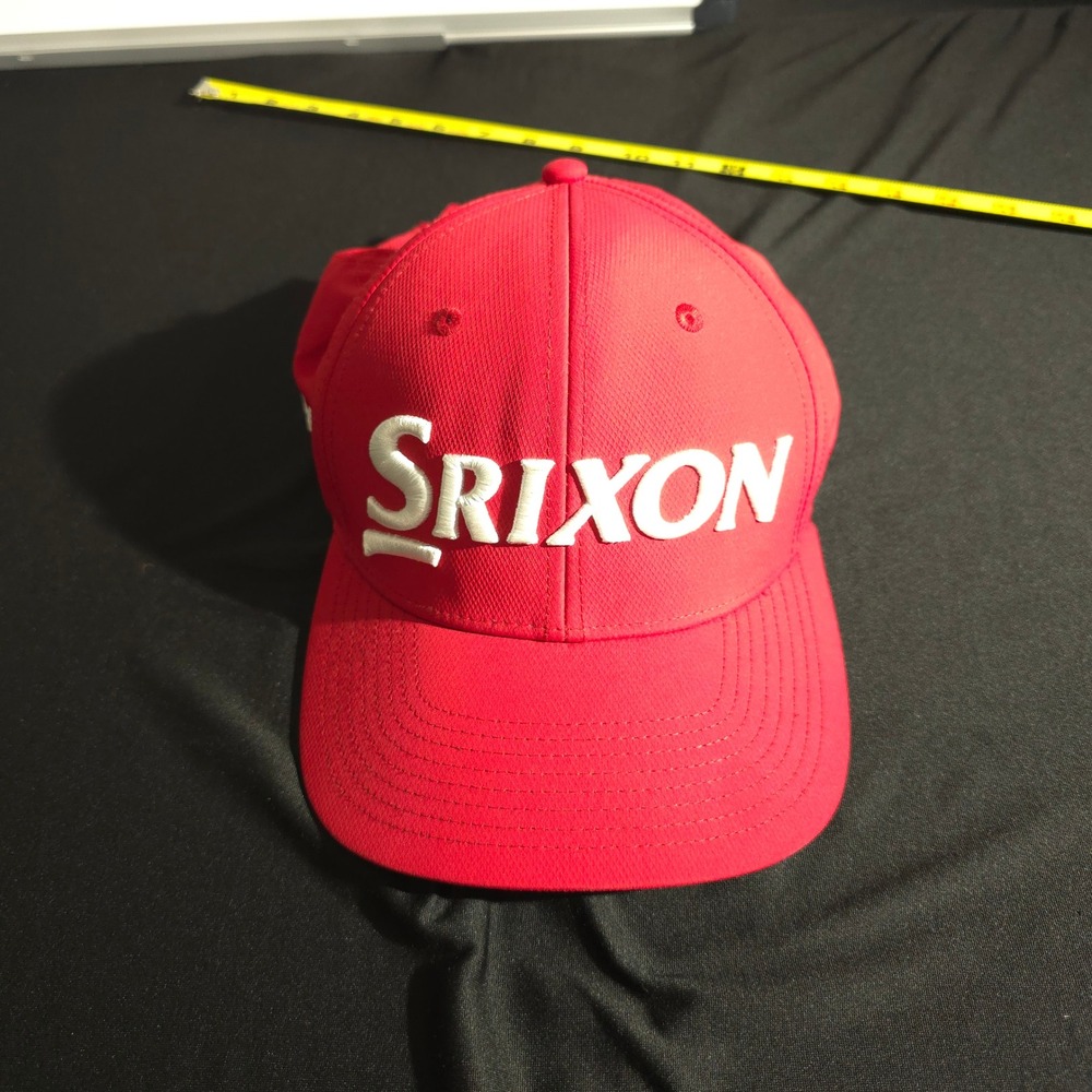 Srixon Cleveland Golf Hat Mens Red Fitted Adjustable‎ Baseball Cap Logo Pga Tour